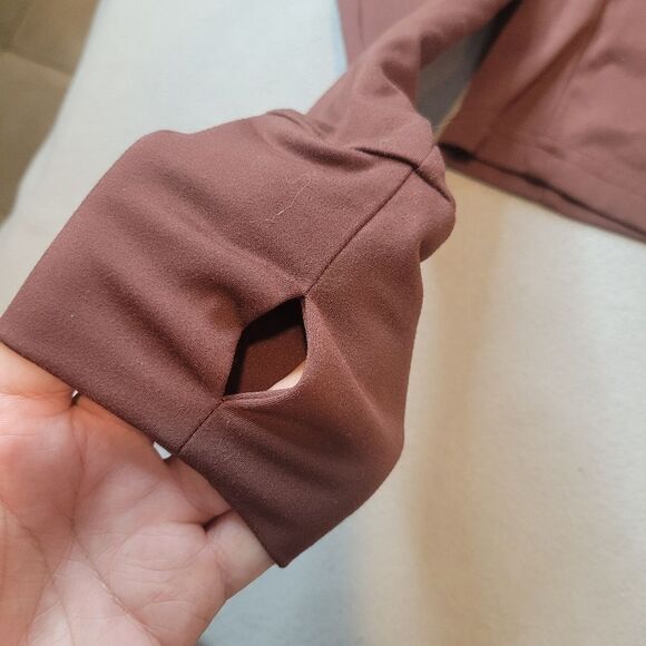 Balance Athletica Cropped Zip Up Jacket Size Medium Brown - Picture 3 of 8